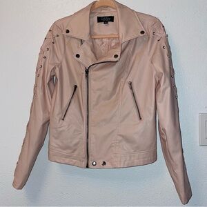 CoffeeShop Women's Pink Faux Leather Jacket